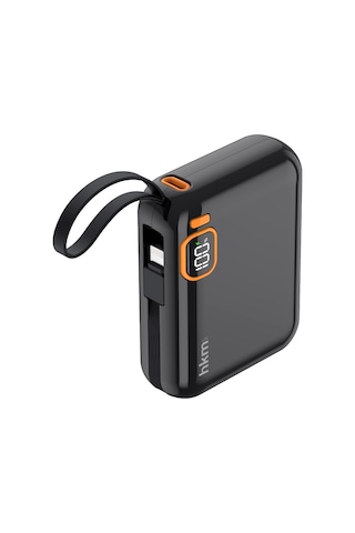 Power Duo 10.000 Mah 20W Pd 20W Hızlı Şarj Destekli Type-C Ve Lightning Kablolu Powerbank Siyah