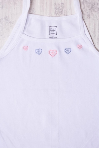 Tutku İp Askılı İşlemeli Kız Çocuk Atlet 3'lü Beyaz