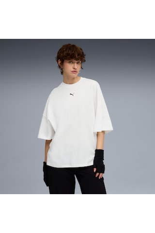 Puma Dare To Oversized Ruched Tee Kadın Yetişkin T-shirt Beyaz