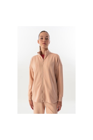 Maraton Comfort Kadın Dik Yaka Pembe Eşofman Üstü
