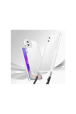 Galaxy A06 Kılıf Airbagli Takılabilir Askı Aparatlı Zore Snap Silikon Kapak Seffaf