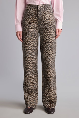 Defacto Leopar Desenli Straight Fit Cepli Normal Bel Uzun Gabardin Pantolon I8221ax26wnbn341 Kahve-bn341