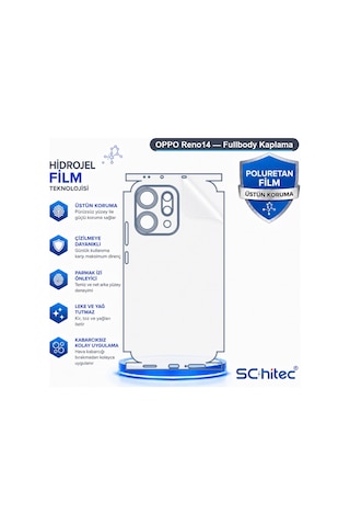 Oppo Reno14 Uyumlu Fullbody Arka Kaplama Hidrojel Koruyucu Film 49996899