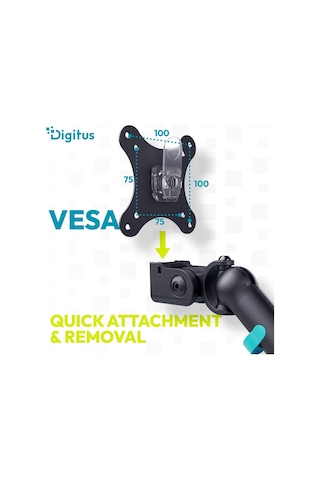 Monitör Tutucusu - Bir Monitör - 35 İnçe Kadar - Mekanik Yay - 10 Kg Taşıma Kapasitesi - Düz Ve Kavisli Ekranlar İ