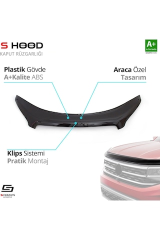 S-dizayn Nissan Qashqai Abs Plastik Kaput Rüzgarlığı 2010-2013 A+kalite