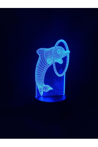 3d Yunus Figürlü Gece Lambası Çok Renkli