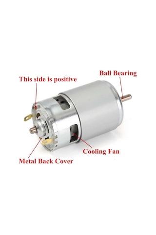 Rs775 Dc Motor 12v 15000rpm Yüksek Hız Tork Çift Bilyalı Rulman Matkap Torna Cnc Router