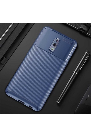 Oppo Reno Kılıf Zore Negro Silikon Kapak Lacivert