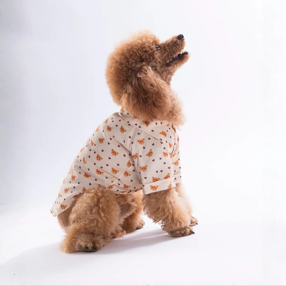 Teddy Belle Desenli Kedi Köpek Gömlek