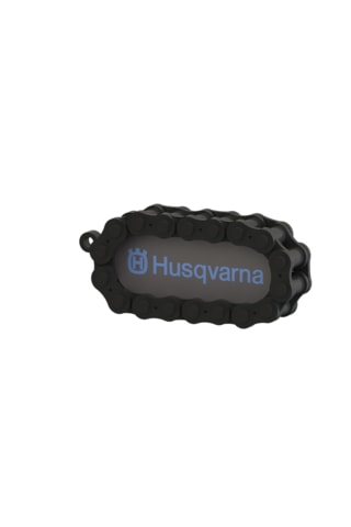 Husqvarna Logolu Özel Tasarım Zincir Detaylı Motosiklet Anahtarlığı Mavi - Siyah