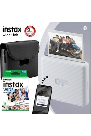 Instax Wide Link Beyaz Akıllı Yazıcı + Çantalı