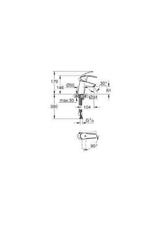 Grohe Eurosmart 23372002 Tek Kollu 1/2 S Boyut Lavabo Bataryası Krom