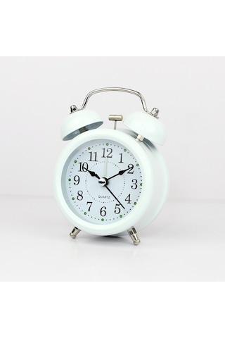 Büyük Boy Metal Masaüstü Renkli Işıklı Çalar Saat 15 11cm - Beyaz