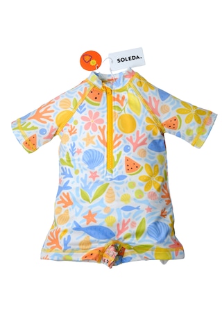 Soleda Uv Korumalı Upf 50+ Bebek Çocuk Tulum Mayo Underwater Salad Çok Renkli