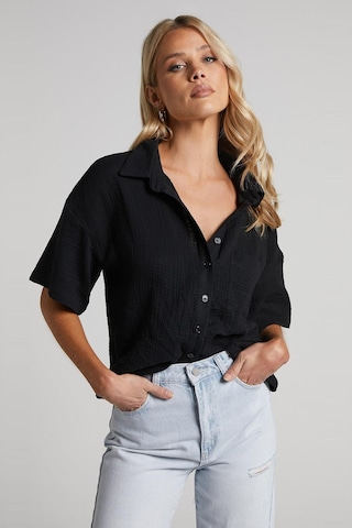 Madmext Siyah Muslin Kumaş Basic Kadın Gömlek Mg1784-siyah Siyah
