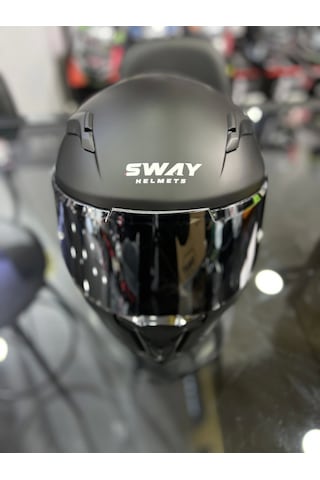 Sway 820 Ayna Vizörlü Kapalı Kask Mat Siyah