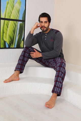 Nisanca Kışlık Sıcak Tutan Erkek Polar Pijama Takımı Gri