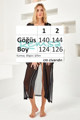 Lapieno Mayo Üzerine Tek Pareo Kimono 4829 Siyah Siyah
