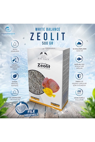 Akvaryum Filtre Malzemesi - Zeolit - Su Berraklaştırıcı Ve Koku Giderici - 500 Gr - File Hediyeli