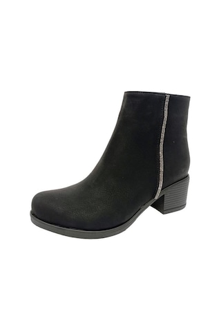 Fix 9313 Yağlı Deri Trend Fashion Fermuarlı Kadın Bot Siyah