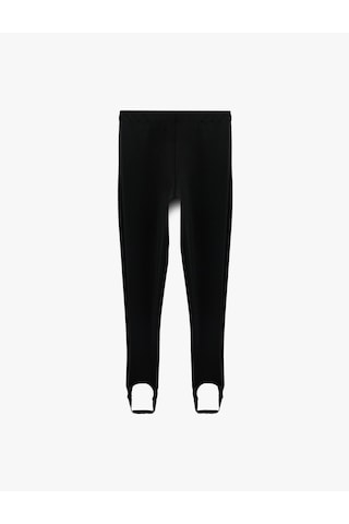 Koton Normal Bel Slim Fit Tayt Pantolon Ayak Bant Detaylı Siyah 7wak40050uk