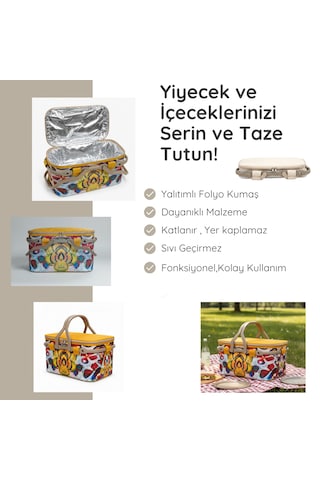 25 Lt Piknik Sepeti 1308 Picnic Bag -361 Karışık/Çok Renkli