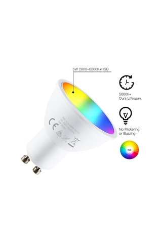 Singree "wifi Akıllı Gu10 Ampul: 16 Milyon Renk, Uzaktan Kontrol, Ses Komutu Ve Zamanlayıcı" Beyaz