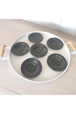 Çay Tabağı-bardak Altlığı-metal Antrasit Çay Tabağı-paslanmaz K Antrasit