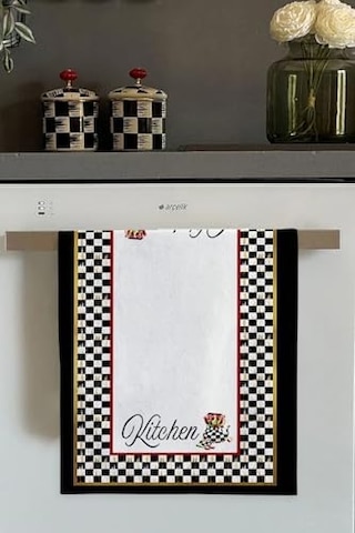 Beyaz Damalı Fırın Mutfak Havlusu 30x50cm Açık Bej