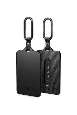 Spigen Tesla Anahtar Kartı İle Uyumlu Cüzdan Kartlık + Karabiner Anahtarlık 2 Adet To243 Siyah - Acp07175 Spigen Tr