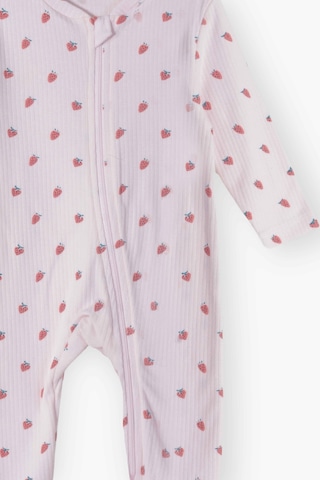 Luess Kız Bebek Mevsimlik Çilek Metraj Baskılı %100 Pamuklu Tulum 0-3 Ay 6-9 Ay Pembe