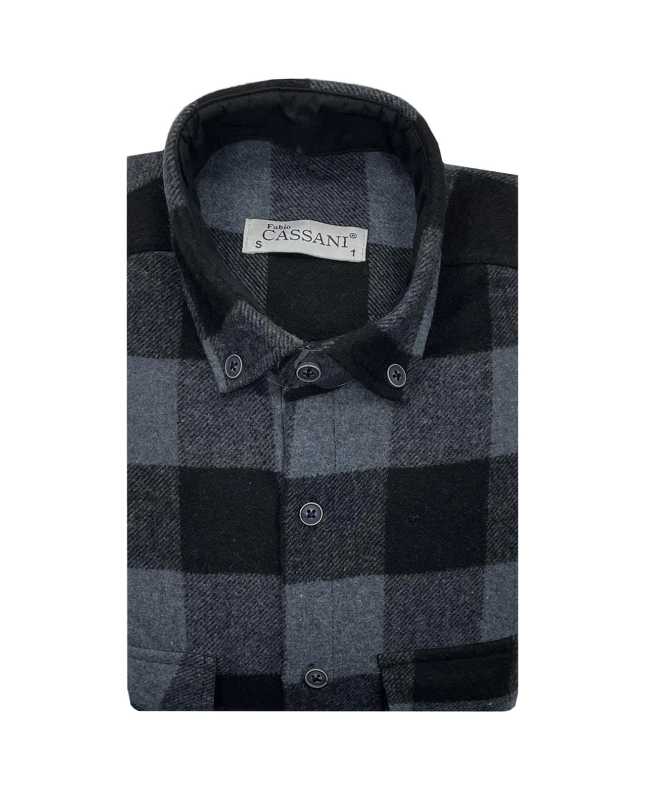 Fabio Cassani Erkek Kışlık Hakiki Oduncu Gömleği - 7396 Lacivert