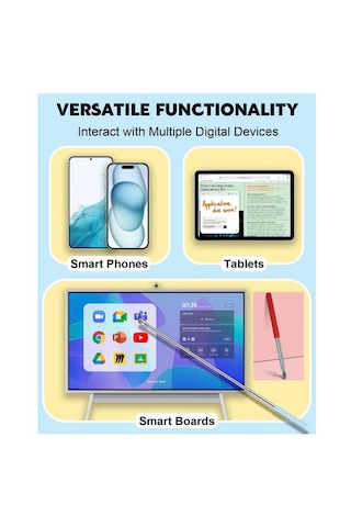 Dokunmatik Tablet Telefon Akıllı Tahta 71,5 Cm Uzayan Teleskopik Çubuk Dokunmatik Uç Sunum Vb Çubuğu Kırmızı