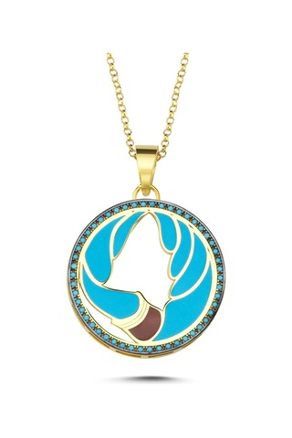 Kayra Mücevher Mineli Kova Burcu Altın Kaplama Kolye