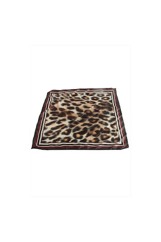 Trendexa Leopar Desenli Saten Fular 50 50 Cm Renkli