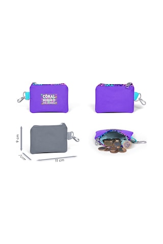 Coral High Mor Leopar Bozuk Para Çantası - Kız Çocuk