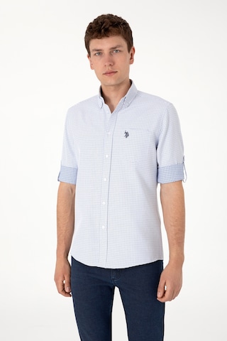 U.S. Polo Assn. Erkek Mavi Cepli Uzun Kollu Gömlek 50306363-VR036