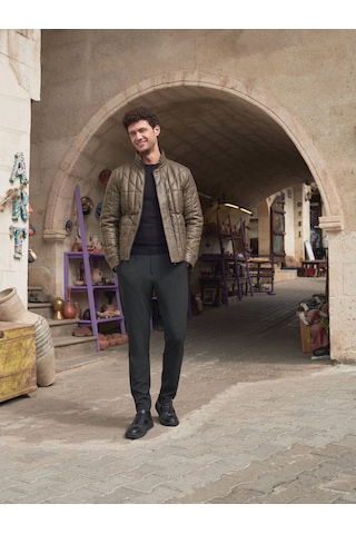 Kip Zeytin Yeşili Deri Mont Çok Renkli