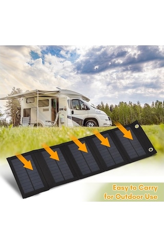 Pazly 10w Katlanabilir Taşınabilir Güneş Paneli Yüksek Verimli Usb Portlu Güneş Modülü