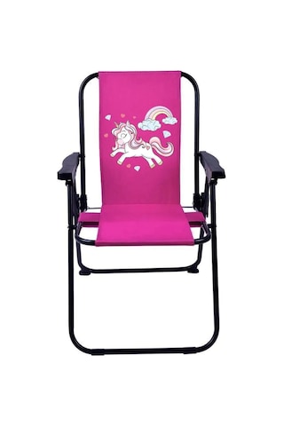Exent Rainbow Unicorn 2-6 Yaş Lüx Çocuk Piknik Sandalyesi-mini Kamp Sandalyesi-pembe Çok Renkli