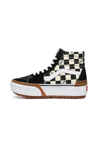 Vans Checkerboard Sk8-hı Stacked Kadın Sneaker Vn0a4btwvlv1 Vn0a4btwvlv1 Sbe Siyah-beyaz Siyah - Beyaz