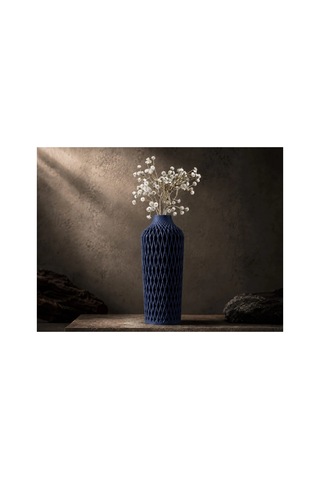 Diamont Navy Blue Vazo Modern Dekoratif 3d Baskı Vazo 137x250 Mm Çok Renkli