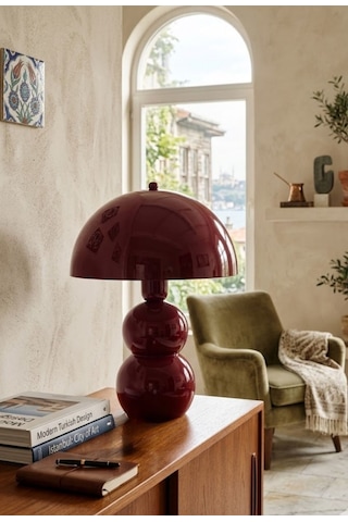 Bob Vişne Çürüğü Bordo Masa Lambası Pinterest Model Bohem Retro Renkli Abajur Diğer