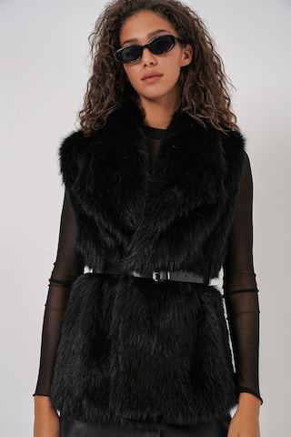Bigdart 6804 Kadın Kürklü Yelek - Siyah