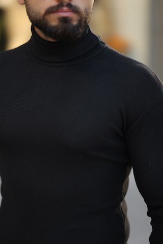 Erkek Siyah Boğazlı Triko Kazak Siyah