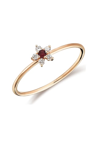 Reis Cemre Yakut Yüzük Pembe Altın - Rose Gold