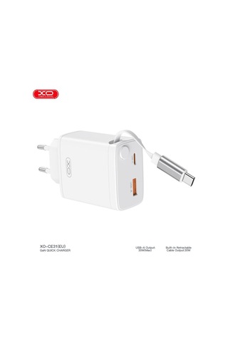 Delux Serisi Ce31 Eu 30w Type-c Ve Usb Hızlı Şarj Adaptörü Masaüstü Güç Pratik Parça Enerji Dolumu