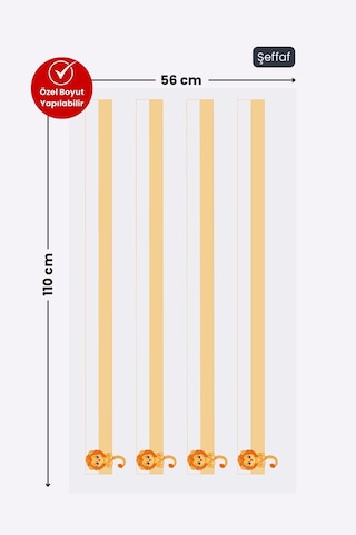 Pi Papers Aslanlı Kılavuz Çizgili Statik Kağıt Çocuklar İçin Yaz-sil Özellikli Yapışkansız Pano 56x100 Cm Turuncu