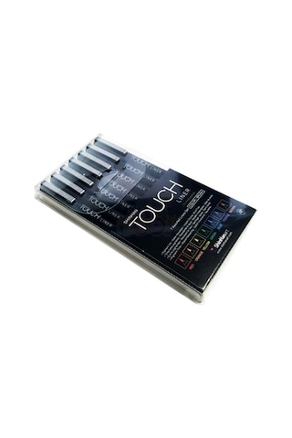 Touch Liner Brush Çizim Kalemi Fırça Uçlu 7 Renk Set