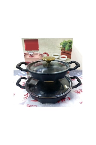 Oms Dodeca Döküm Granit Sahan Seti 18-22 Cm Siyah 3726